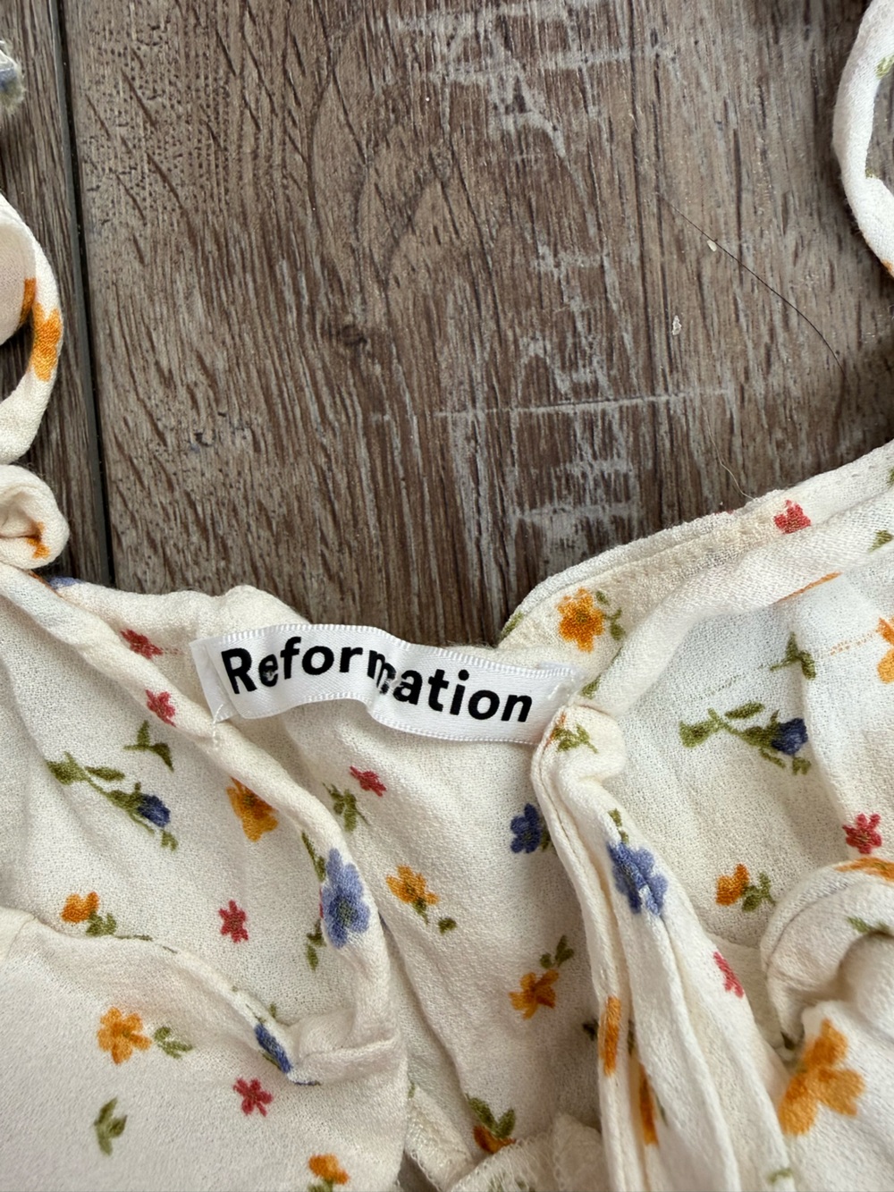 Reformation Floral Tie Strap Mini Dress Size Med - Picture 2 of 5